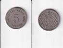 Deutsches Reich, Kaiserreich, 5 Pfennig großer Adler, Kupfer/Nickel, -