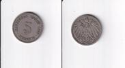 Deutsches Reich, Kaiserreich, 5 Pfennig großer Adler, Kupfer/Nickel, -