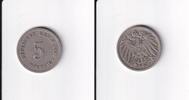 Deutsches Reich, Kaiserreich, 5 Pfennig großer Adler, Kupfer/Nickel, -