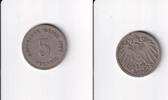 Deutsches Reich, Kaiserreich, 5 Pfennig großer Adler, Kupfer/Nickel, -