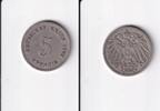 Deutsches Reich, Kaiserreich, 5 Pfennig großer Adler, Kupfer/Nickel, -