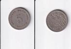 Deutsches Reich, Kaiserreich, 5 Pfennig großer Adler, Kupfer/Nickel, -