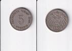 Deutsches Reich, Kaiserreich, 5 Pfennig großer Adler, Kupfer/Nickel, -