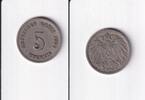Deutsches Reich, Kaiserreich, 5 Pfennig großer Adler, Kupfer/Nickel, -