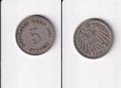 Deutsches Reich, Kaiserreich, 5 Pfennig großer Adler, Kupfer/Nickel, -