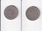 Deutsches Reich, Kaiserreich, 5 Pfennig großer Adler, Kupfer/Nickel, -