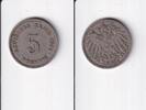 Deutsches Reich, Kaiserreich, 5 Pfennig großer Adler, Kupfer/Nickel, -