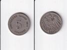 Deutsches Reich, Kaiserreich, 5 Pfennig großer Adler, Kupfer/Nickel, -