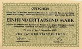 Sachsen 100ooo Mark 7.September Plauen -