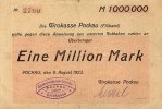 Sachsen 1 Mio. Mark 9.August Pockau -