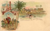 Ägypten, Ansichtskarte Kairo, Litho -