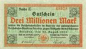 Deutschland 3 Mio.Mark 20.August Reichsbahn Direktion Dresden -
