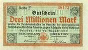 Deutschland 3 Mio.Mark 20.August Reichsbahn Direktion Dresden -