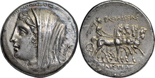 tetradrachm 240-216 BC v. Chr. Sicily, Syracuse, Philistis, wife of Hieron II, silver  c. 240-216 BC