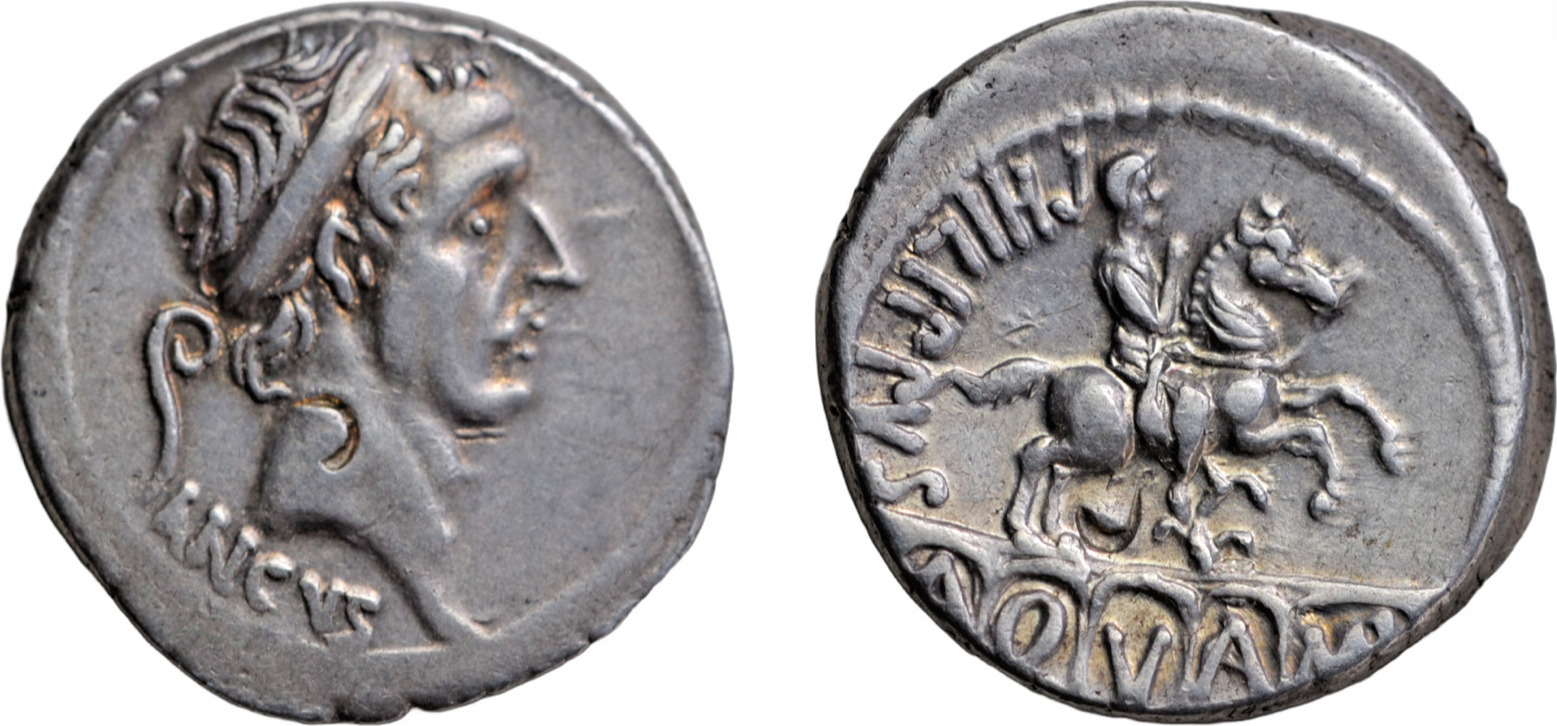 denarius Roman republic, L. Marcius Philippus, silver c. 56 BC, Ancus ...