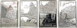 China 4 x 20 Yuan 1998 Sehenswürdigkeiten von Guilin-Komplettserie ( 4 x 2 Oz Feinsilber) Proof, offen, min. Haarlinien
