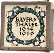 Versilberte Bronzemedaille 1916 Bayern Thaler - Ludwig III. , hohle Bronzemedaille mit Inhalt EF