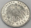 Sachsen 5 Mark 1903 Zur Hochzeit v. Wilhelm Ernst und Caroline Proof, min. Kratzer