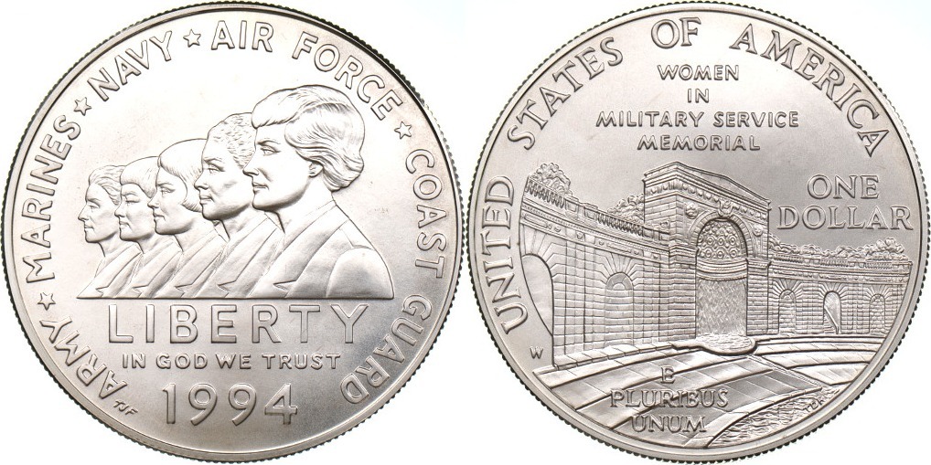 1994 Women in Military Service Silver Dollar