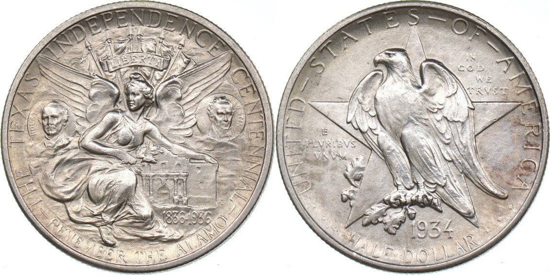 USA Half Dollar 1934 Texas Independence Centennial UNC
