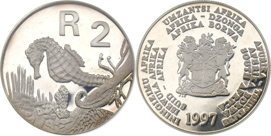 2 rand 1997 südafrika seepferdchen proof