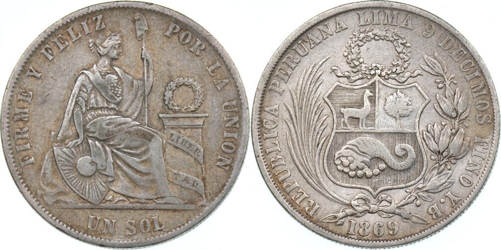 Peru 1 Sol 1869 VF | MA-Shops