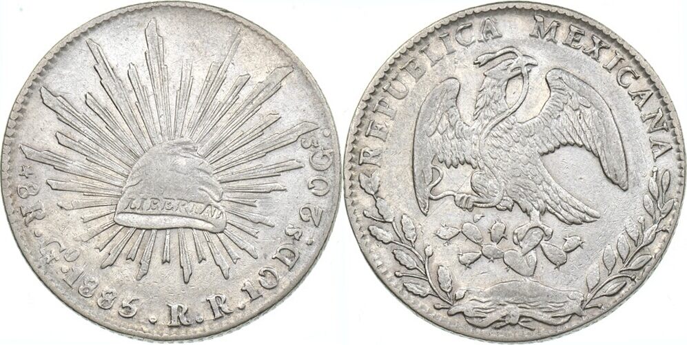 Mexiko 8 Reales 1885 Go Guanajuato VF-EF | MA-Shops