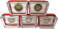 BRD 5 x 5 Euro Komplettsatz (A,D,F,G,J) Tropische Zone in den original Kunststoff-Etuis -