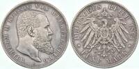 Württemberg 5 Mark Wilhelm II., seltener Jahrgang -