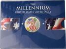 USA 1 Dollar USA, 1 Dollar, 1 Oz Silber, American Eagle teilcoloriert, 2000, im Blister -