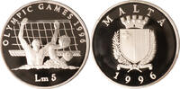 Malta 5 Liri Malta, 5 Liri, Wasserball, 1996, PP -