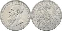 Sachsen-Meiningen 5 Mark Georg II., Bart berührt Perlkreis -
