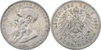 Sachsen-Meiningen 5 Mark Georg II., Bart berührt Perlkreis -