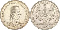 BRD 5 DM 1955 Friedrich von Schiller vz, min. ber. 974.48 元  ＋  77.18 元 运费