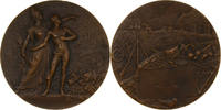 Frankreich - 1. Weltkrieg Medaille Marianne neben Jüngling - Landschaft mit Gewehren und Zielen -