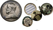 Bayern Versilberte Bronzemedaille Bayern Thaler - Ludwig III. , hohle Bronzemedaille mit Inhalt -
