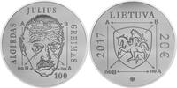 Lithuania 20 euro 100th anniversary Algirdas Julius Greimas -
