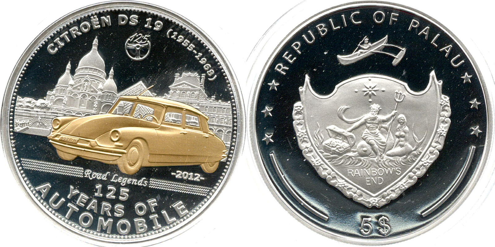 Palau 5 Dollar 2012 125 Jahre Automobile, Citroen DS 19, Karlsfeld ...