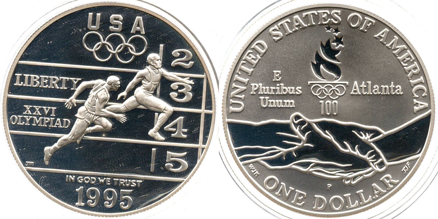 USA 1 Dollar 1995 P Olympische Sommerspiele, 1996 Atlanta, Philadelphia ...