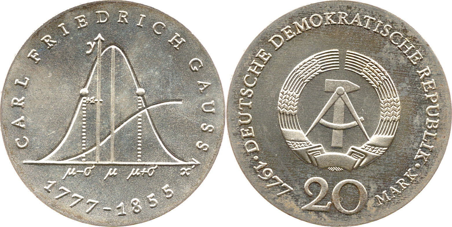 Deutsche Demokratische Republik / DDR 20 Mark 1977 200. Geburtstag von ...