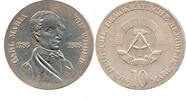 DDR 10 Mark Deutsche Demokratische Republik, 150. Todestag Carl Maria von Weber, 1786 - 1826 -