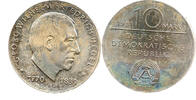 DDR 10 Mark Georg Wilhelm Friedrich Hegel, 150. Todestag, Berlin, farbige Patina -