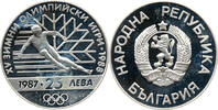 Bulgarien 25 Leva 15. Olympische Winterspiele, Calgary 1988, Sofia, Skiabfahrtslauf -