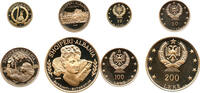 Albanien 410 Leke Ag & Au Set, KMS, 500. Jahrestag von Skanderbegs Tod, Silber & Gold, RR -