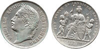Württemberg 1 Gulden König Wilhelm I., 1816 - 1864, 25. Jubiläum Herrschaft, Stuttgart -