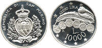 San Marino 10000 Lira Letzte Lire Prägung, Rom, Addio Lira -
