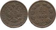 Österreich-Ungarn 4 Kreuzer Franz Joseph I, 1848 - 1916, Kaiserlicher Adler, Haus Habsburg -
