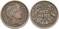 USA 1 Dime Barber Dime, 10 Cents, One Dime -