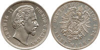 Deutsches Kaiserreich / Bayern 5 Mark Deutsches Kaiserreich, Ludwig II 1864-1886, München -