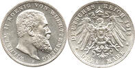 Württemberg 3 Mark WILHELM II KOENIG VON WUERTTEMBERG, GOTT MIT UNS, Stuttgart -